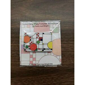 Vtg 1995 FRANK LLOYD WRIGHT “Coonley Playhouse" Enamel Brooch NIP No Makers Mark